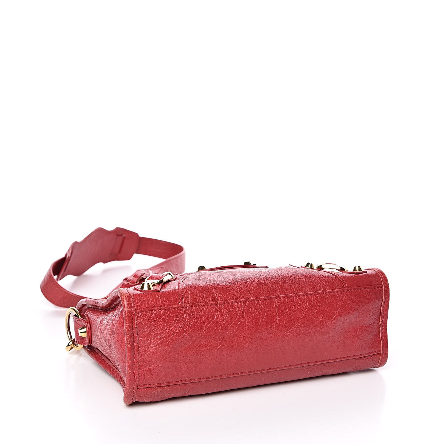 Agneau Classic Gold Hardware Mini City Rouge Sapphire