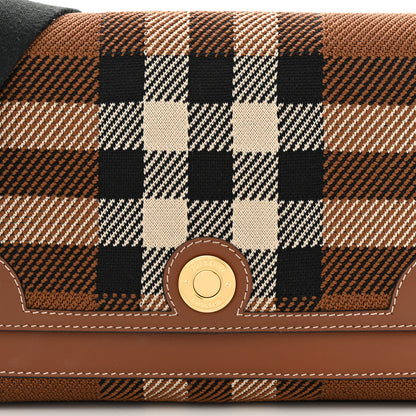 Burberry Calfskin Exaggerated Check Note Crossbody Bag Dark Birch Brown 8 of 11