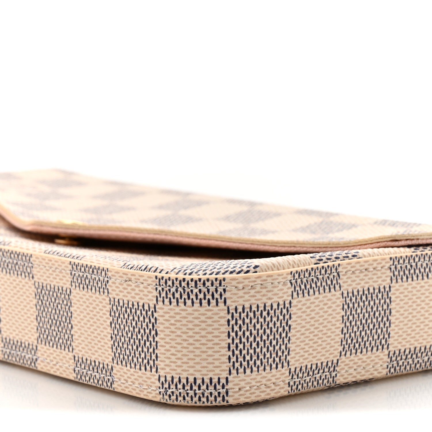 Louis Vuitton Damier Azur Pochette Felicie Chain Wallet Rose Ballerine 9 of 11