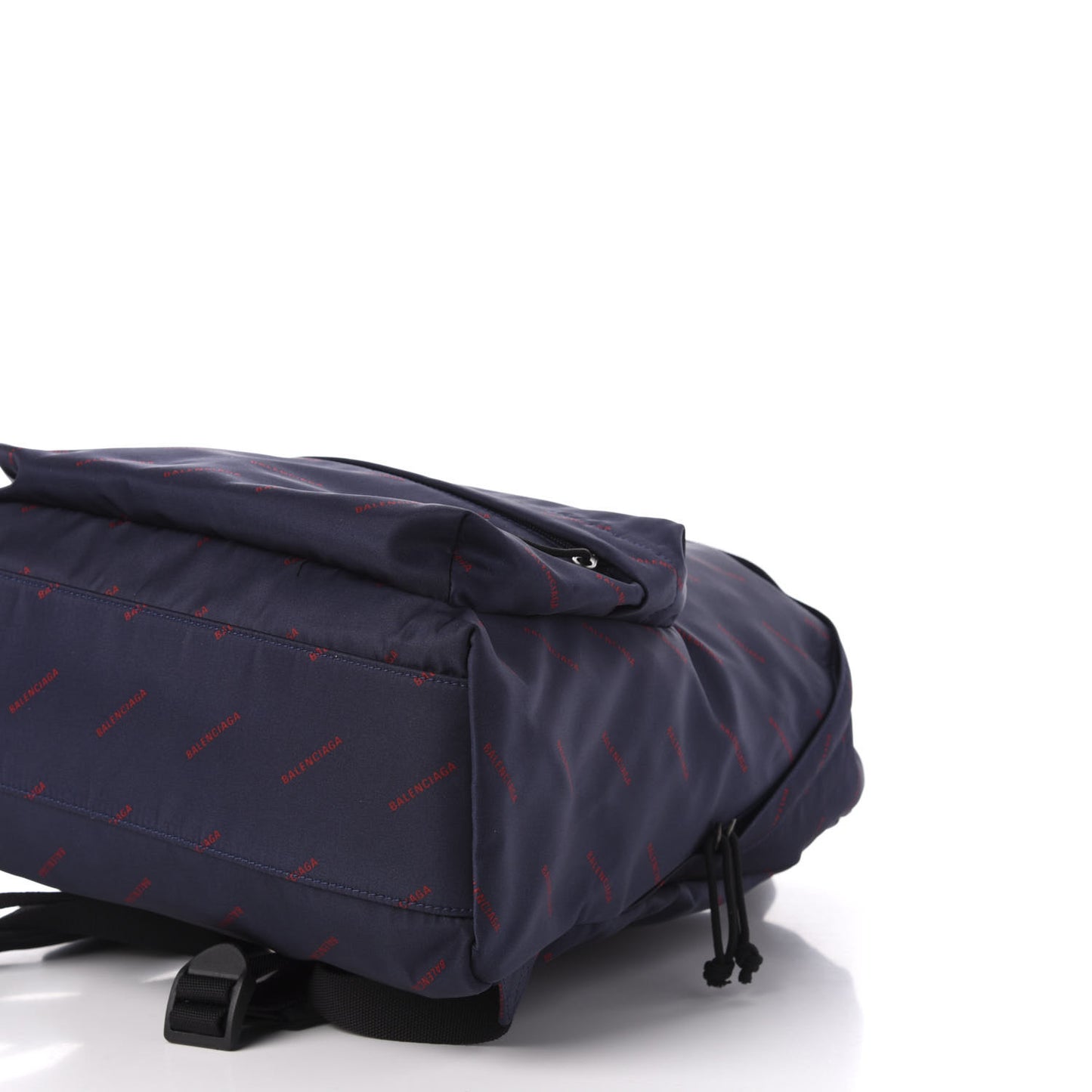 Twill Nylon Allover Logo Print Explorer Backpack Bleu Canopee Rouge
