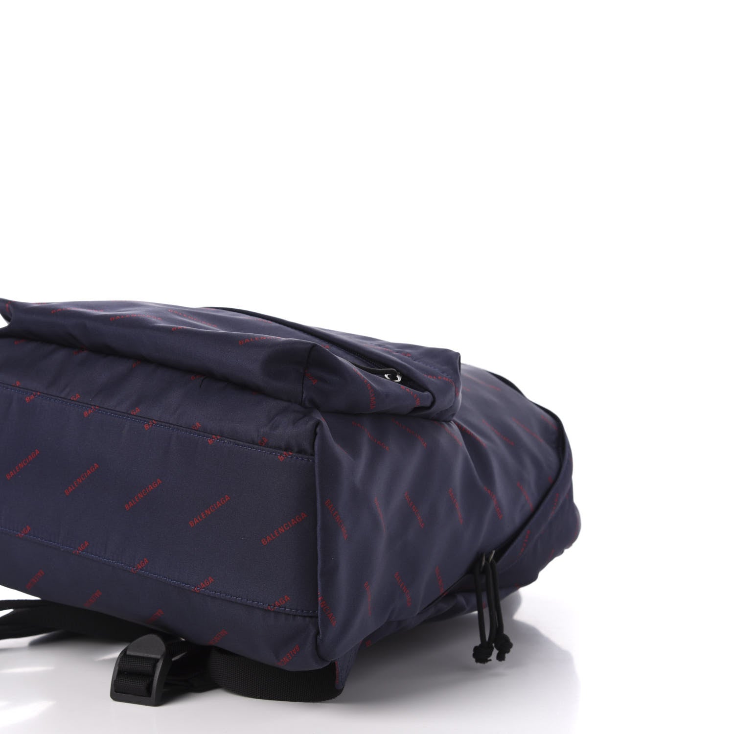 Balenciaga Twill Nylon Allover Logo Print Explorer Backpack Bleu Canopee Rouge 7 of 10
