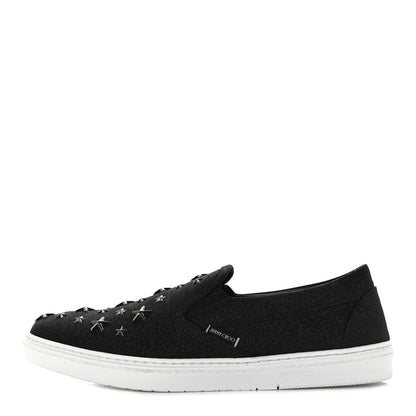 Jimmy Choo Fine Glitter Suede Mens Grove Sneakers 41.5 Black 1 of 7