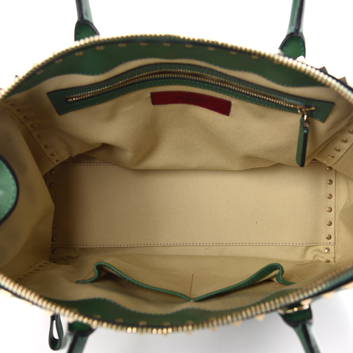 Valentino Garavani VALENTINO Vitello Rockstud Top Handle Satchel Pop Green 7 of 13
