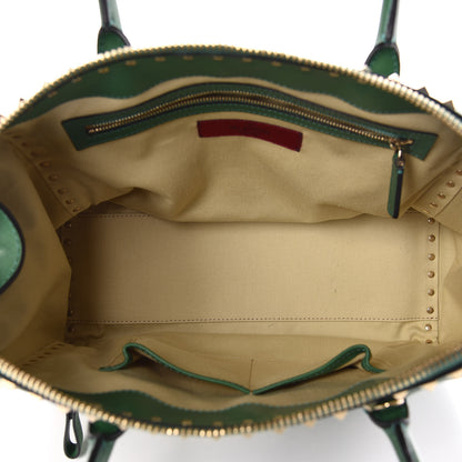 Valentino Garavani VALENTINO Vitello Rockstud Top Handle Satchel Pop Green 7 of 13