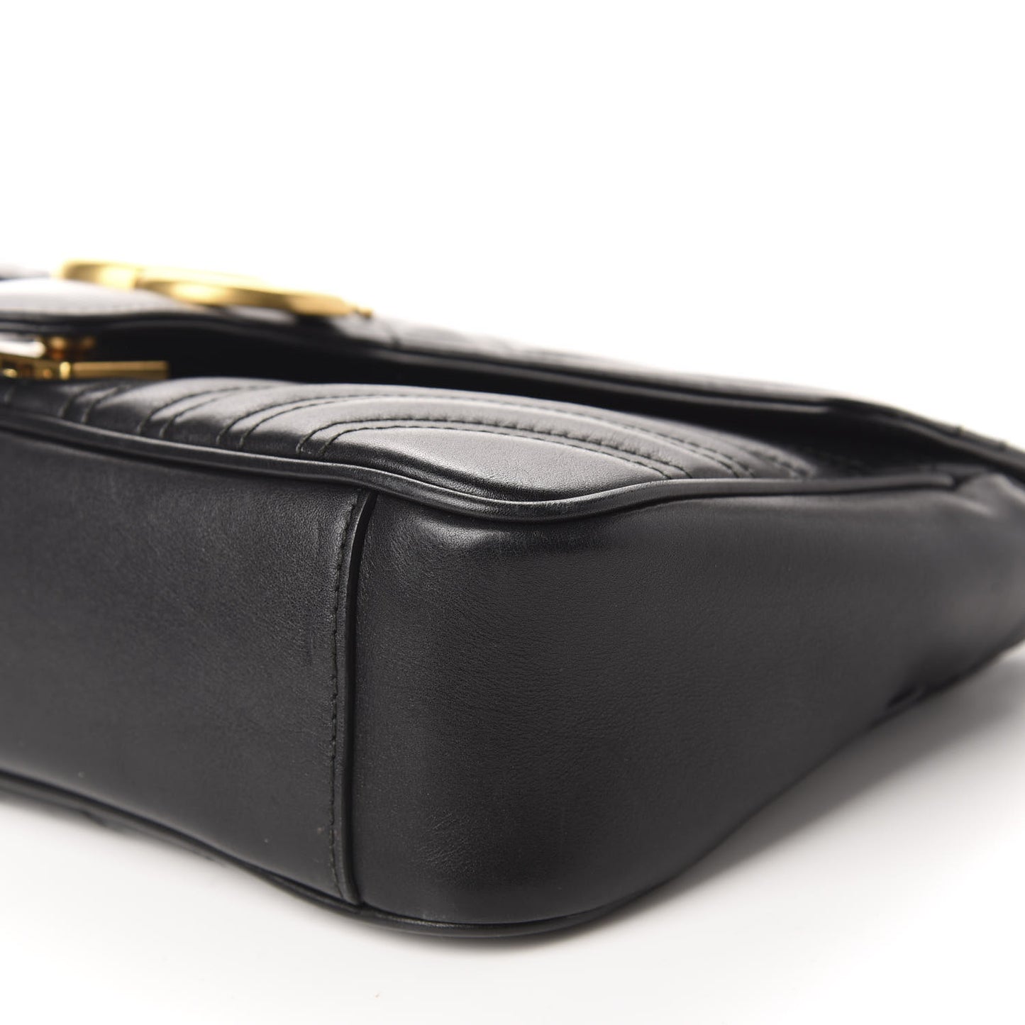 Calfskin Matelasse Small GG Marmont Shoulder Bag Black