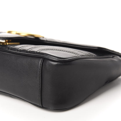 Gucci Calfskin Matelasse Small GG Marmont Shoulder Bag Black 7 of 12