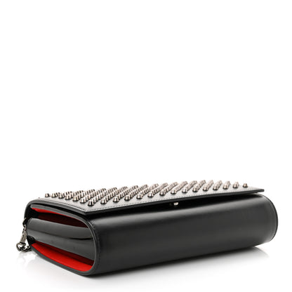 Christian Louboutin Calfskin Spikes Paloma Clutch Black Gunmetal 4 of 10