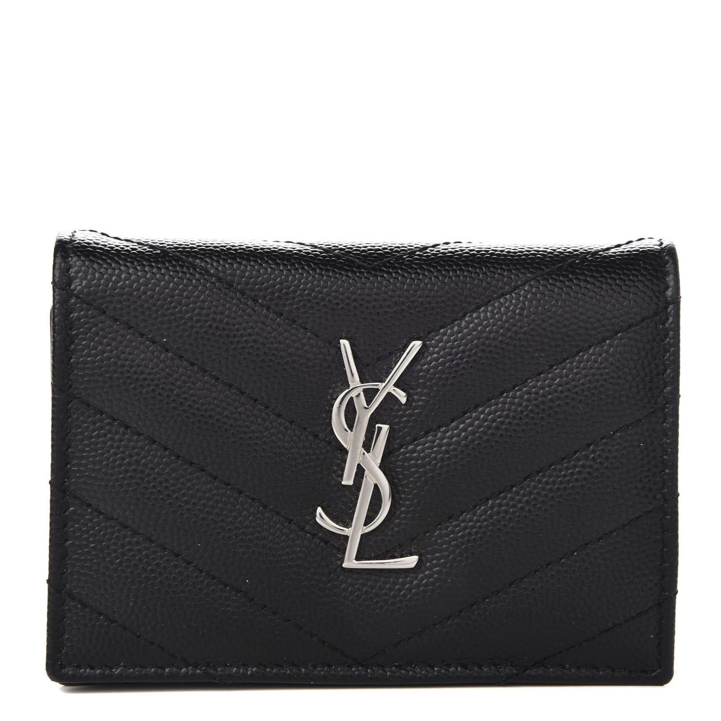 Grain De Poudre Matelasse Chevron Monogram Card Case Black