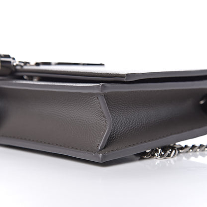 Saint Laurent Grain De Poudre Small Classic Monogram Kate Tassel Chain Wallet Gray 8 of 8