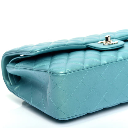 Chanel Iridescent Calfskin Quilted Medium Double Flap Green 6 of 11