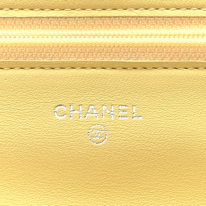 Chanel Patent CC Compact Wallet on Chain WOC Yellow 6 of 13