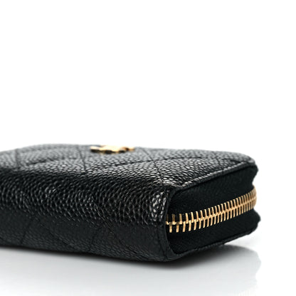 Chanel Caviar Quilted Zip Coin Purse Black 9 of 9