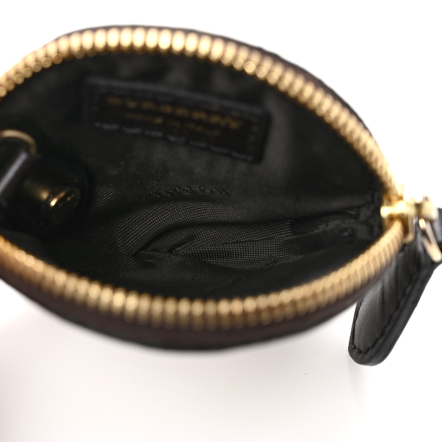 Burberry Haymarket Check Zip Round Coin Purse Black 4 of 5