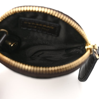 Burberry Haymarket Check Zip Round Coin Purse Black 4 of 5