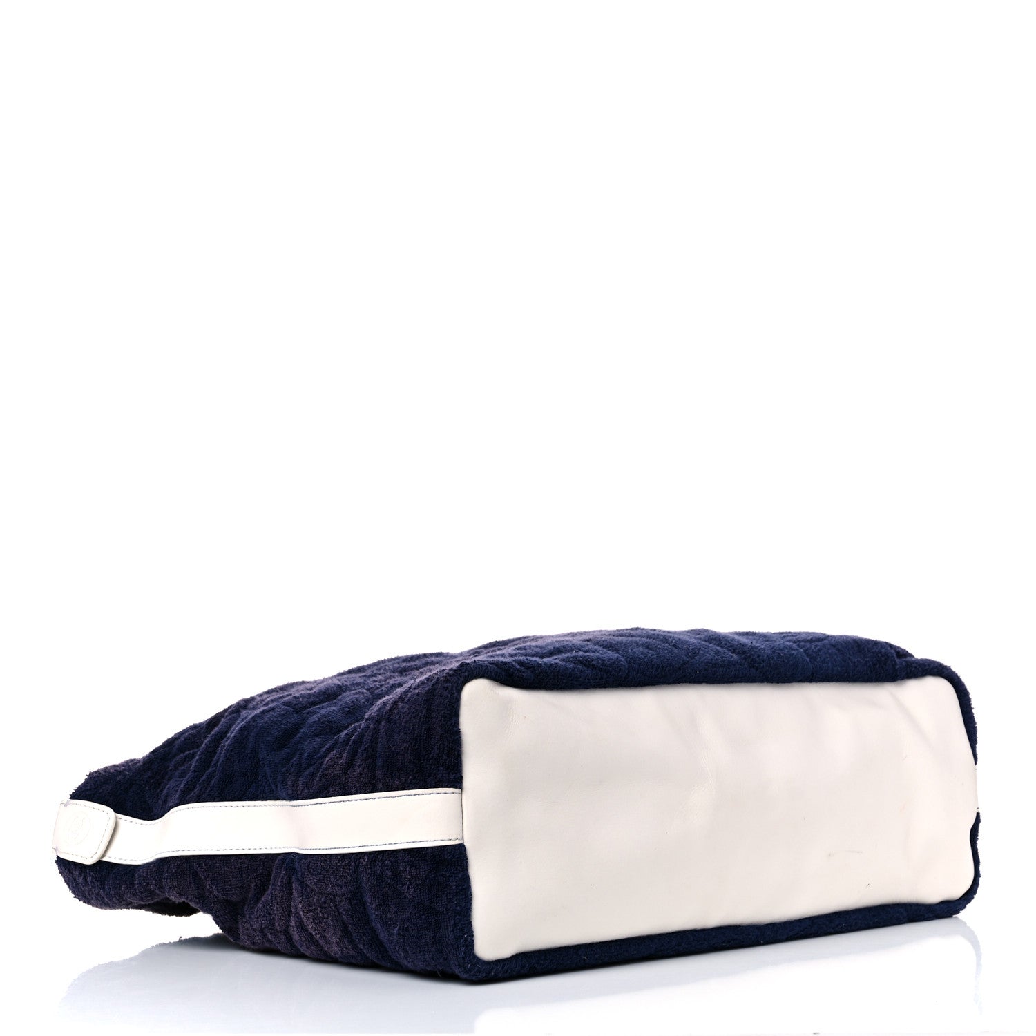 Chanel Terry Cotton CC Beach Tote Navy White 4 of 21