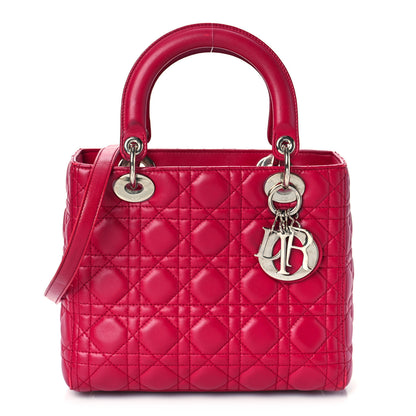 Christian Dior Lambskin Cannage Medium Lady Dior Fuchsia 1 of 14