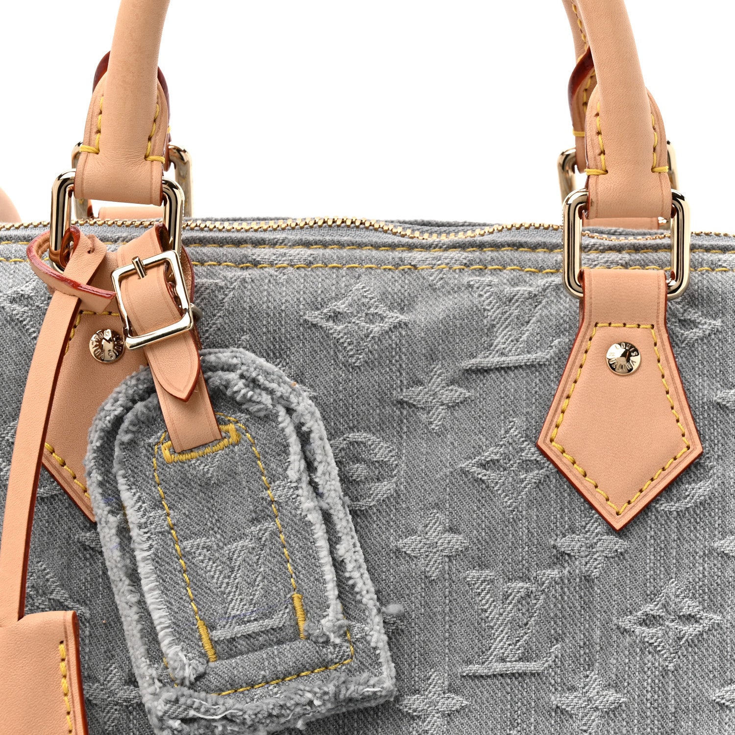 Louis Vuitton Monogram Denim Speedy Soft 30 Washed Gray 7 of 9
