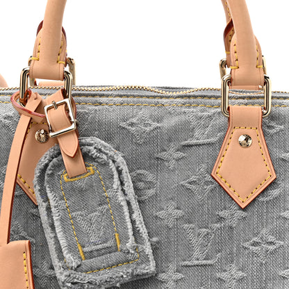 Louis Vuitton Monogram Denim Speedy Soft 30 Washed Gray 7 of 9