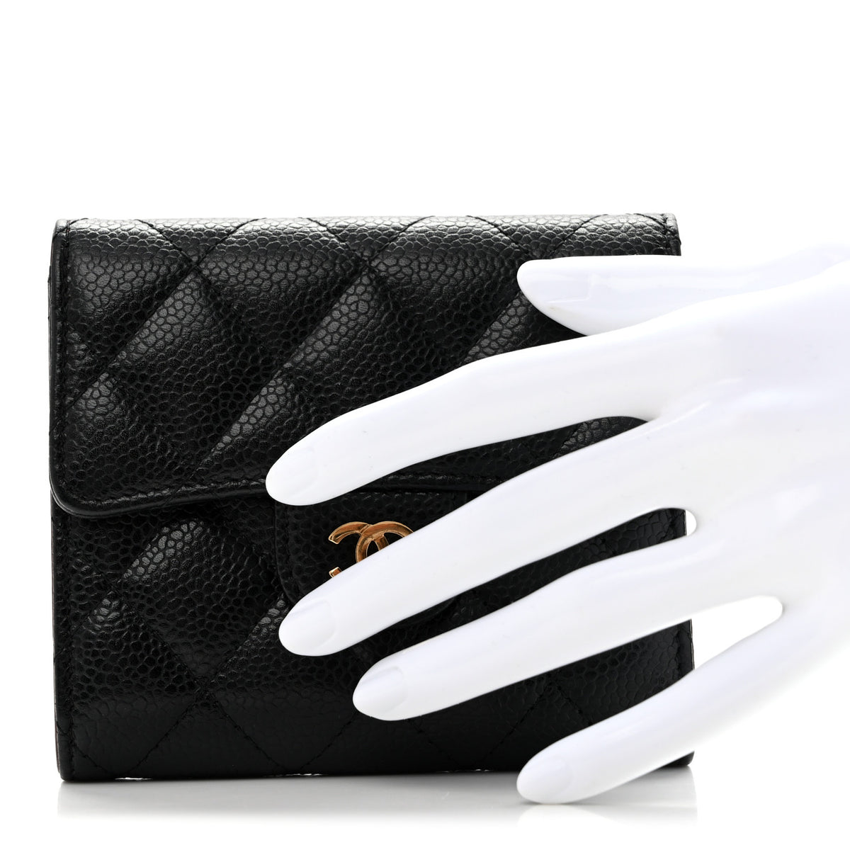 Chanel Caviar Quilted Compact Flap Wallet Black 2 of 10