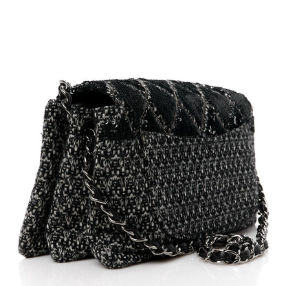 Chanel Sequin Tweed Icons Large Accordion 3 Flap Black 3 of 13