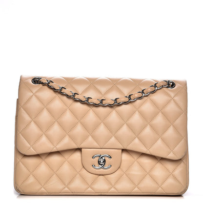 Chanel Lambskin Quilted Jumbo Double Flap Beige 1 of 14