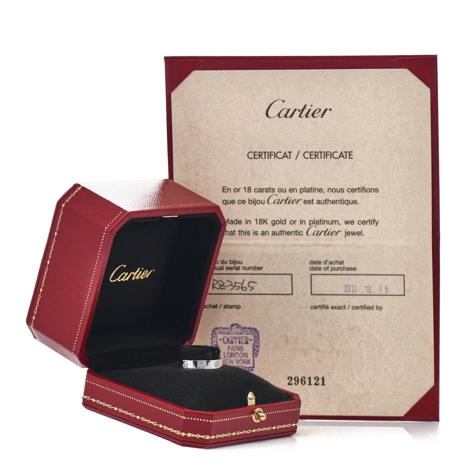 Cartier 18K White Gold Diamond 4mm LOVE Wedding Band Ring 52 6 5 of 5