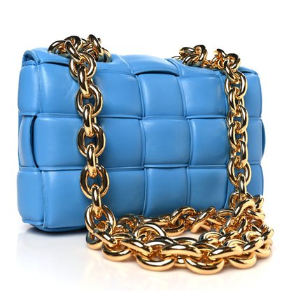 Bottega Veneta Lambskin Maxi Intrecciato Padded Chain Cassette Crossbody Bag Swimming Pool 3 of 9