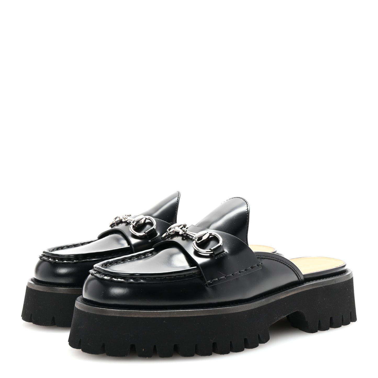 Cordovan Lux Womens Sylke Horsebit Platform Mules 36 Black