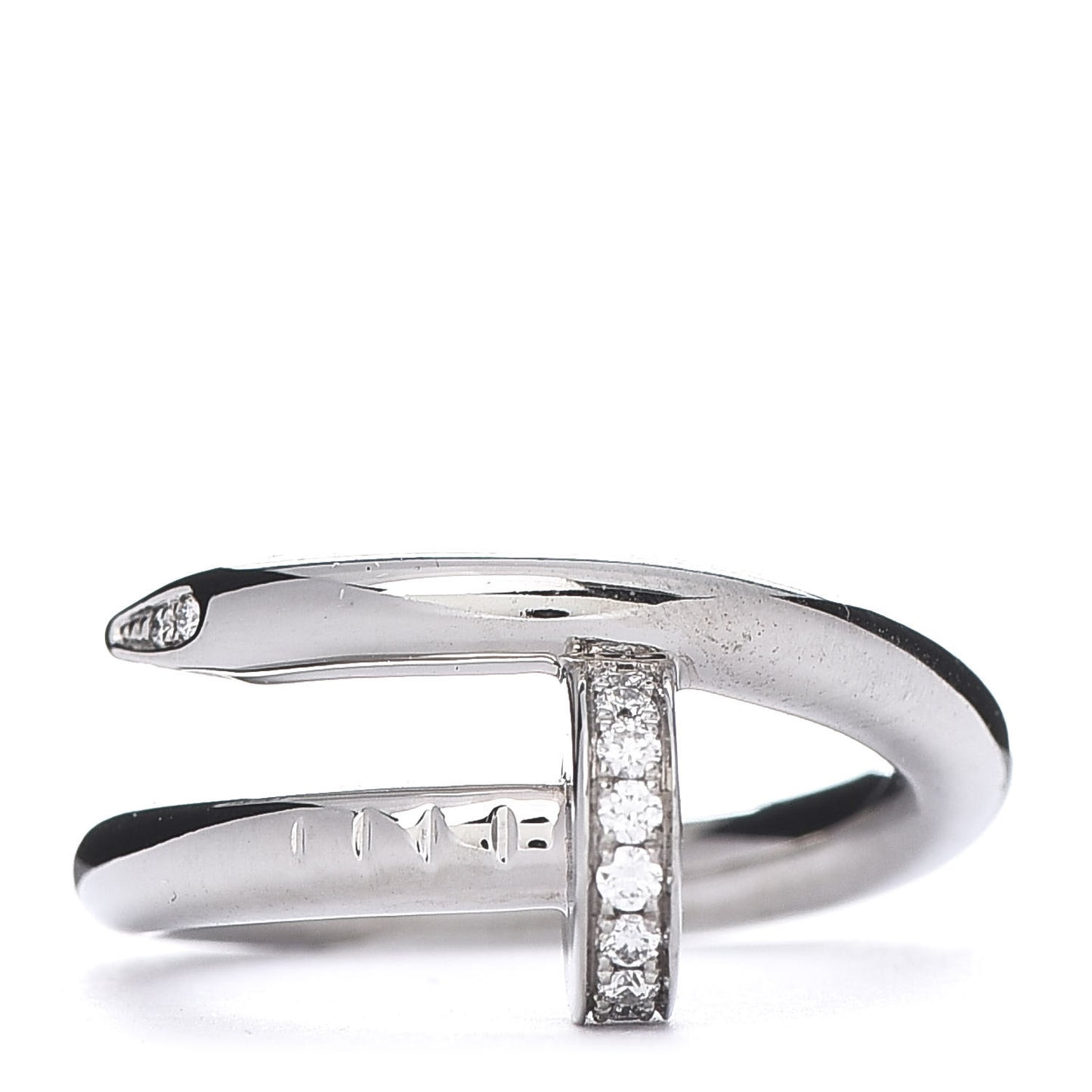 18K White Gold Diamond Juste Un Clou Ring 46 3.75