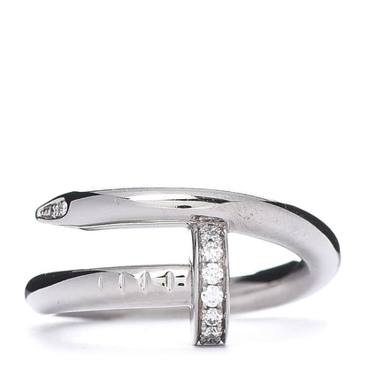 Cartier 18K White Gold Diamond Juste Un Clou Ring 46 3.75 1 of 6