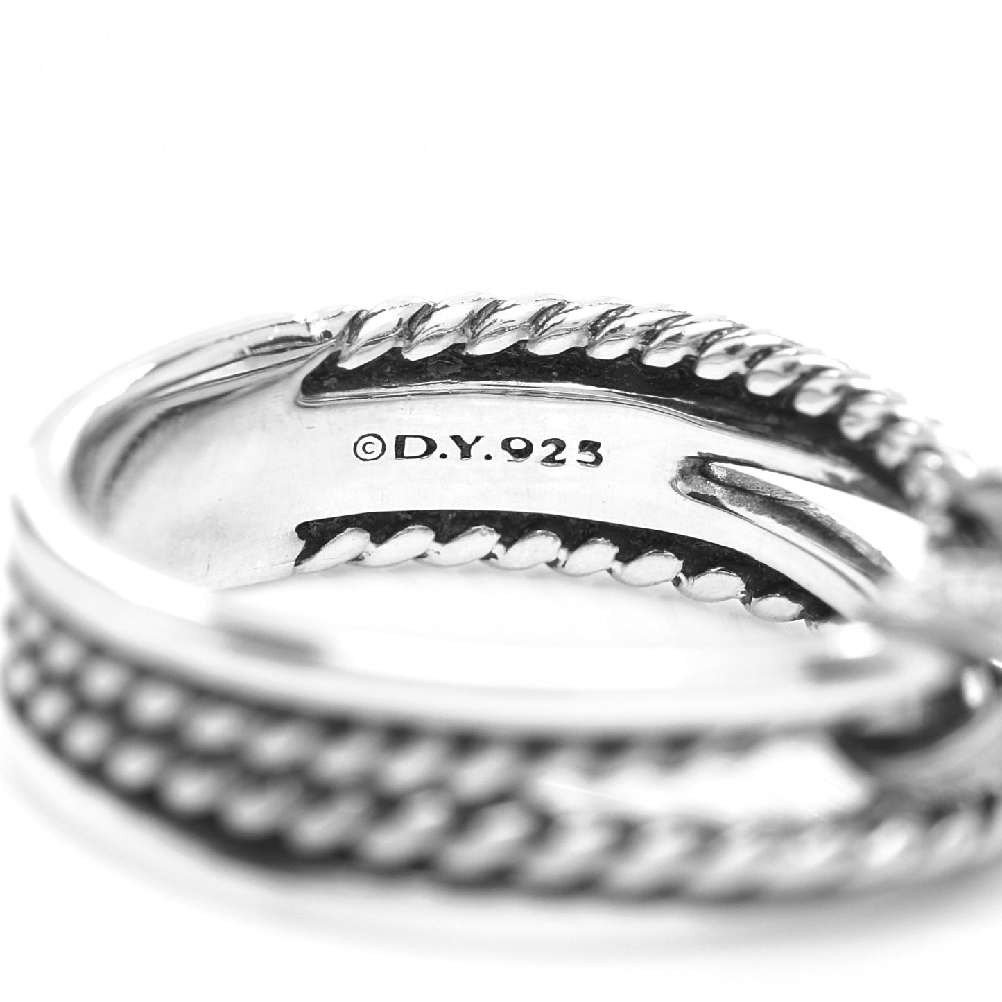 Sterling Silver Diamond X Crossover Ring 53 6.5