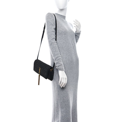 Saint Laurent Raffia Monogram Tassel Kate 99 Black 2 of 10