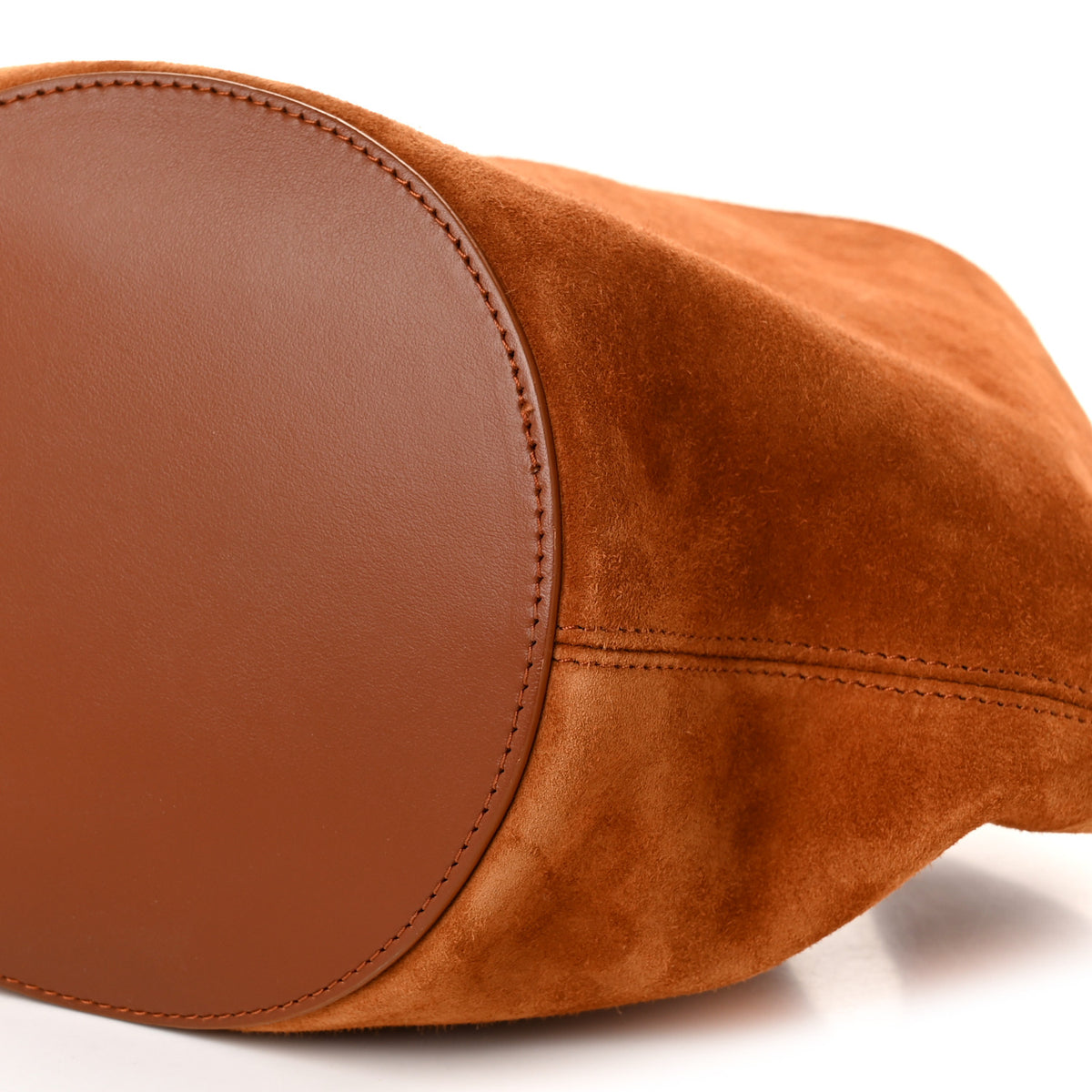 Suede Calfskin Mini Lotus Tote Caramel