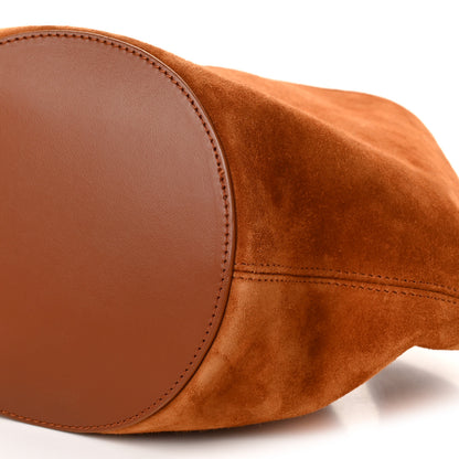 Khaite Suede Calfskin Mini Lotus Tote Caramel 10 of 11