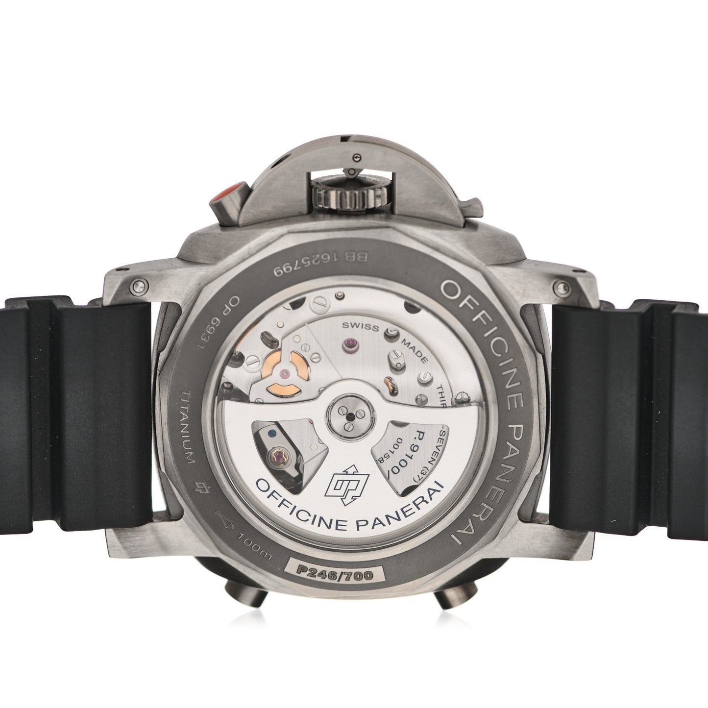 Titanium Rubber 47mm Luminor 1950 Flyback Automatic Watch Black PAM00526