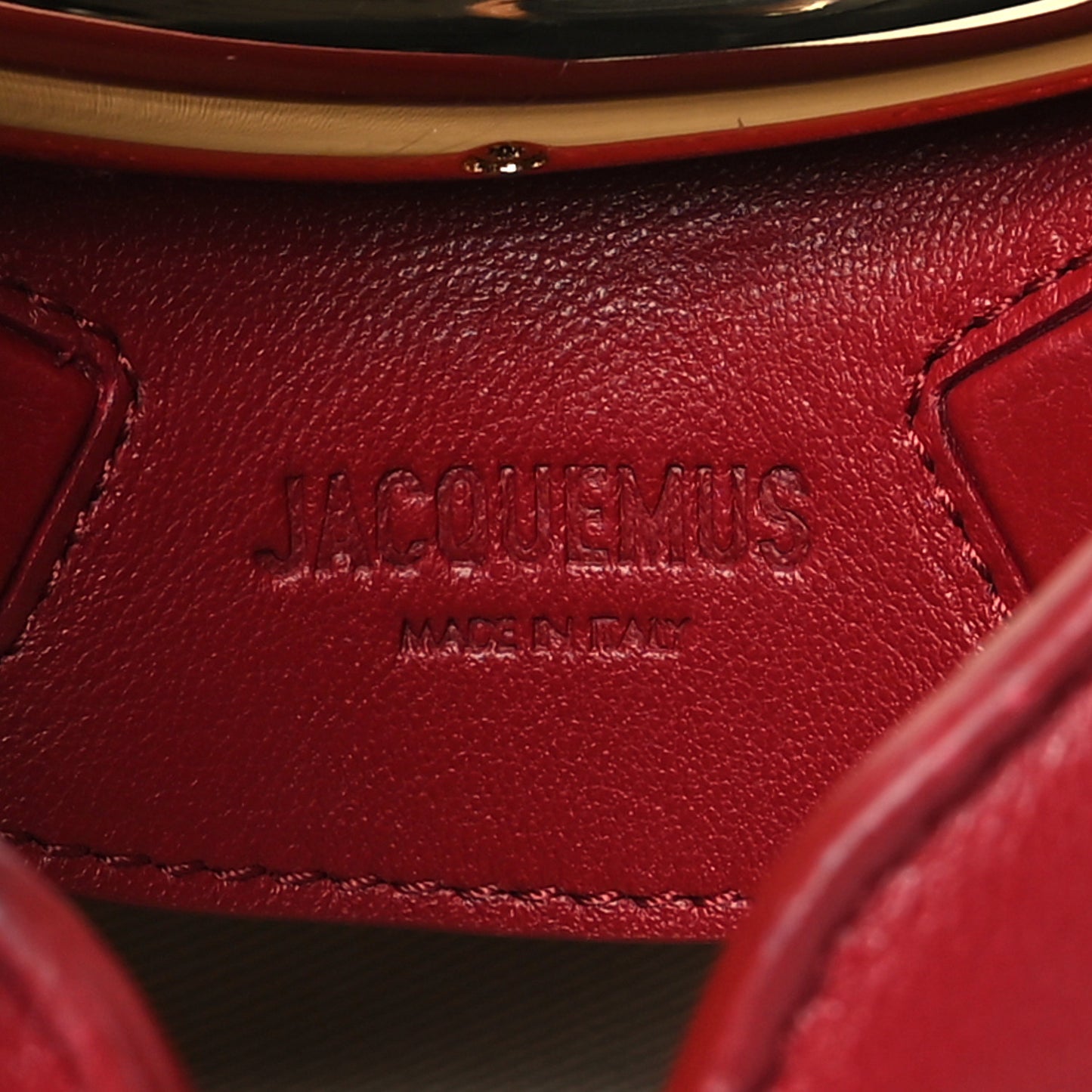 Lambskin Le Petit Calino Ring Top Handle Bag Dark Red