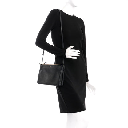 Celine Lambskin Large Trio Crossbody Bag Black 2 of 10