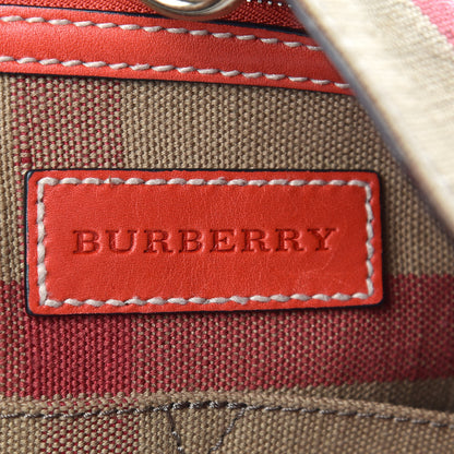 Burberry Canvas Mega Check Medium Ashby Hobo Cadmium Red 9 of 10