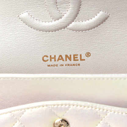 Chanel Iridescent Lambskin Quilted Medium Double Flap Ivory 6 of 10