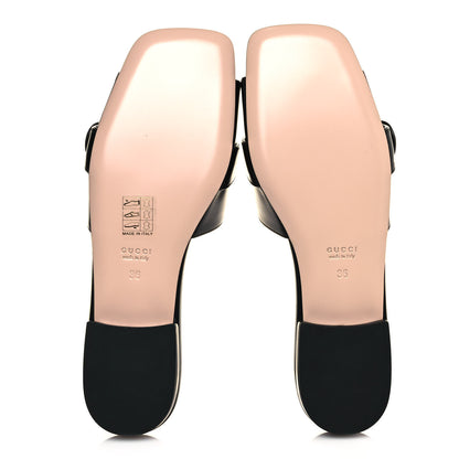 Gucci Malaga Kid GG Marmont Flat Slide Sandals 36 Black 5 of 9