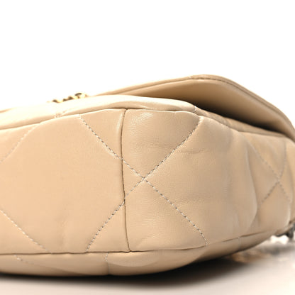 Chanel Lambskin Quilted Medium Chanel 19 Flap Beige 10 of 11