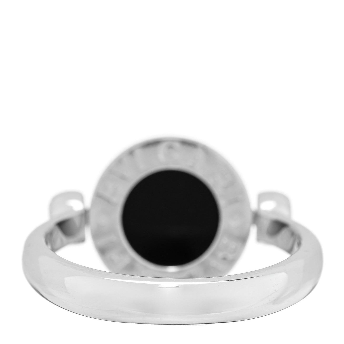 18K White Gold Diamond Black Onyx Bvlgari Bvlgari Flip Ring 47 4