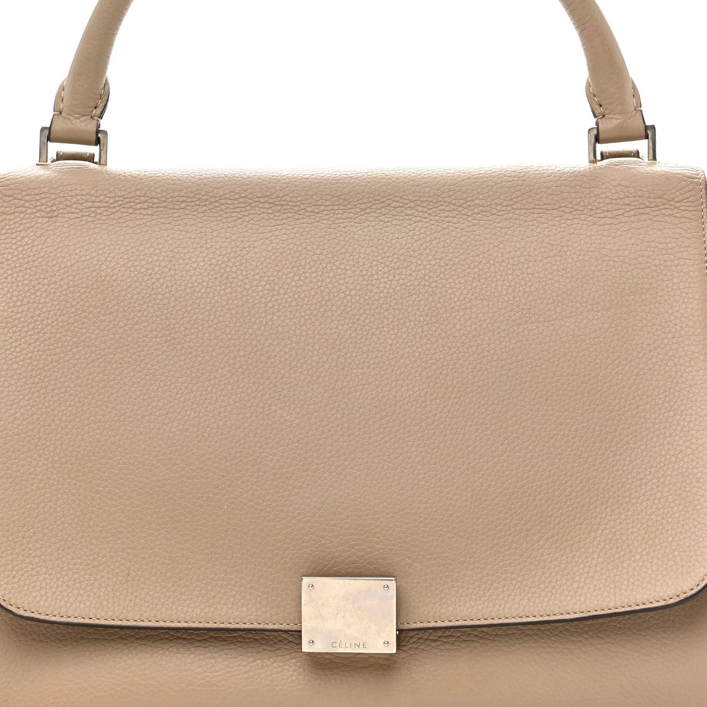 Drummed Calfskin Suede Medium Trapeze Dune