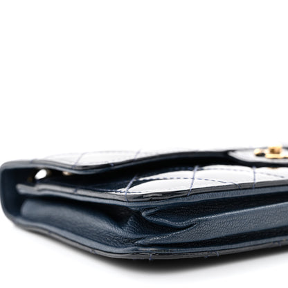 Chanel Patent Goatskin Quilted CC Eyelet Wallet On Chain WOC Blue 10 of 13