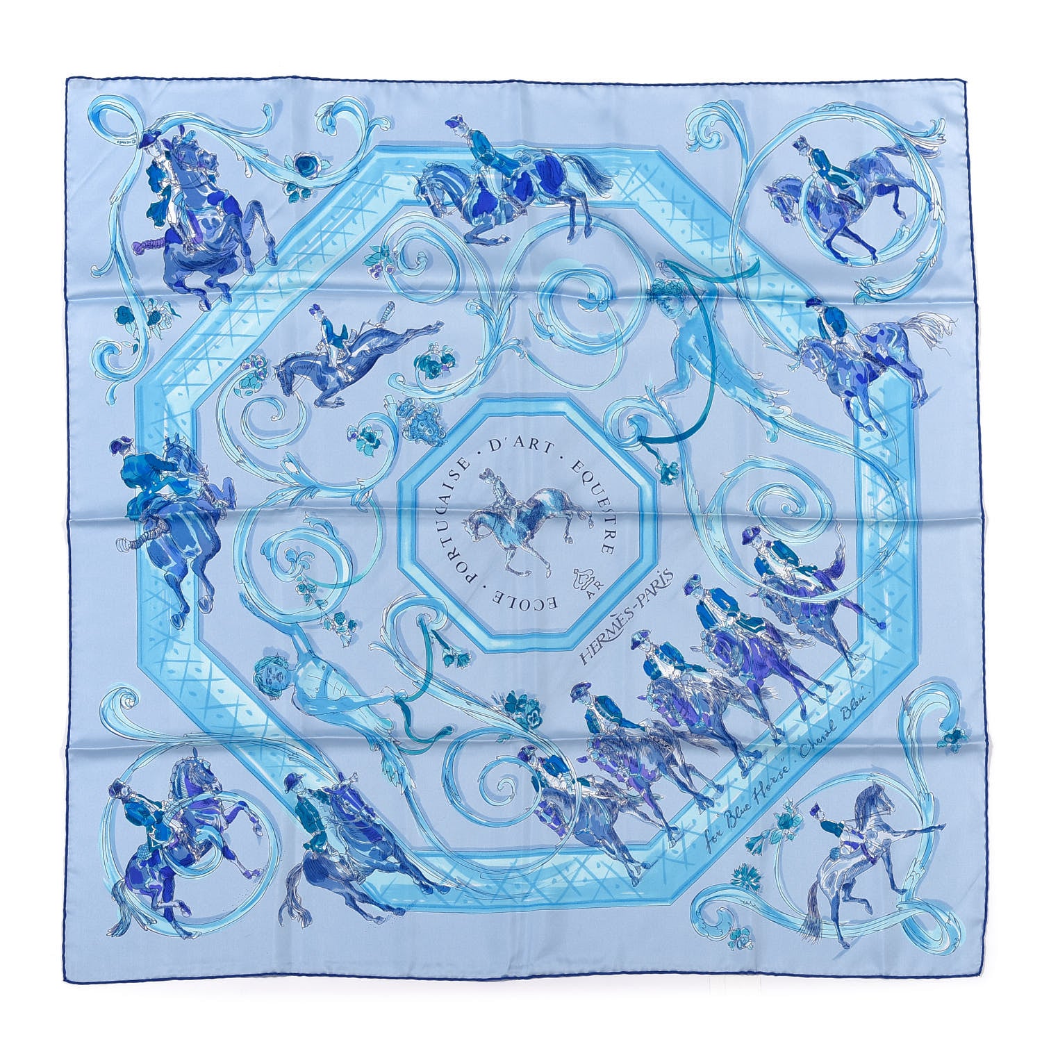 Hermes Silk Ecole Portugaise D'Art Equestre Scarf 90 1 of 5