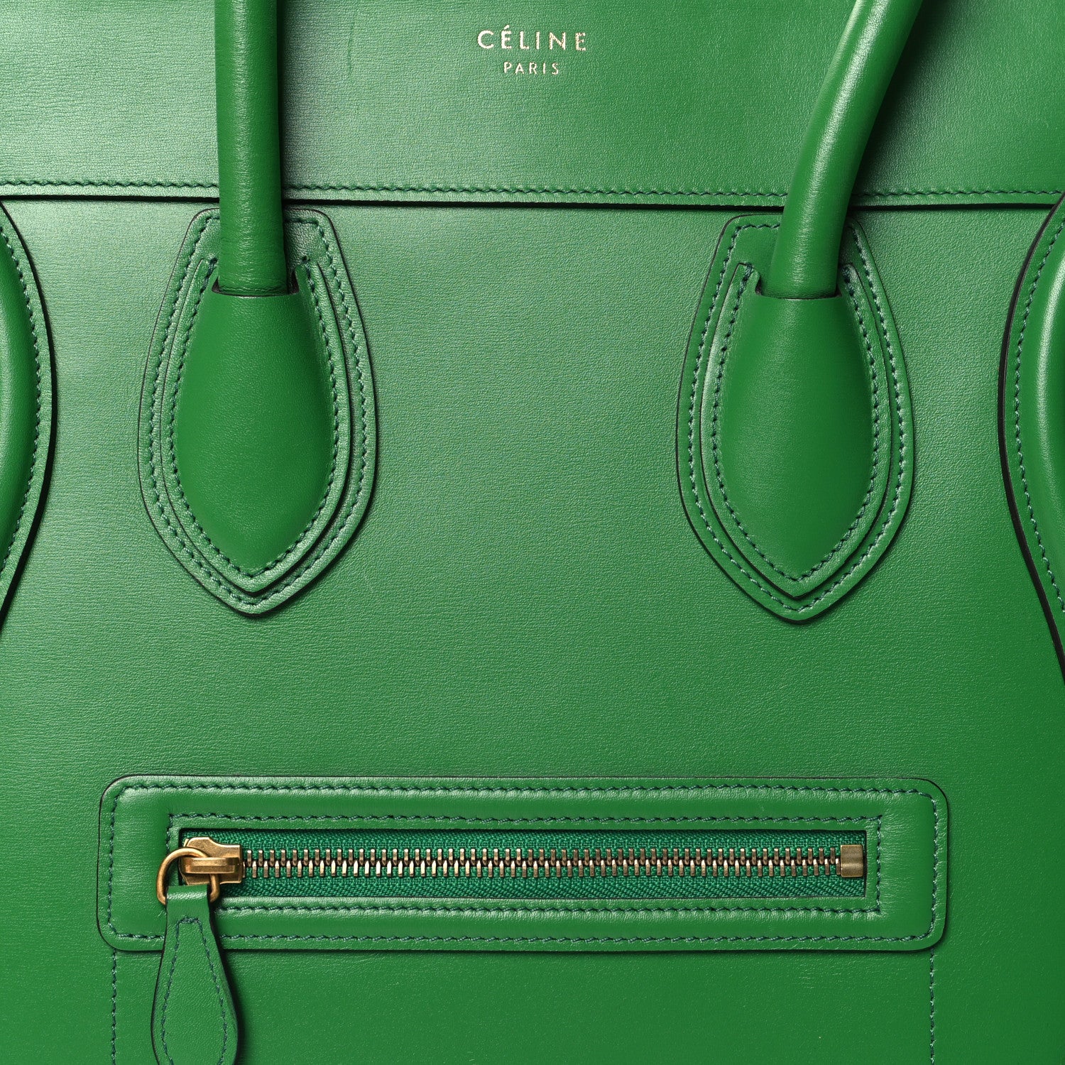 Celine Palmelato Mini Luggage Grass Green 7 of 10
