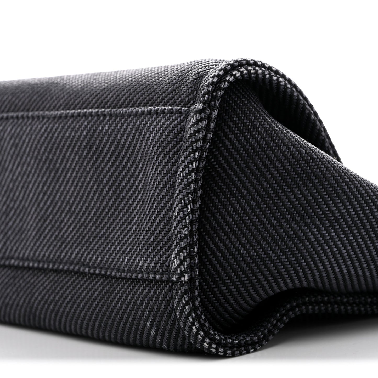 Mixed Fibers Calfskin Small Deauville Tote Black