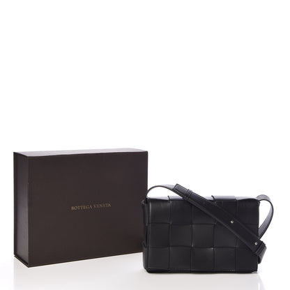 Bottega Veneta Lambskin Maxi Intrecciato Cassette Crossbody Bag Black 9 of 9