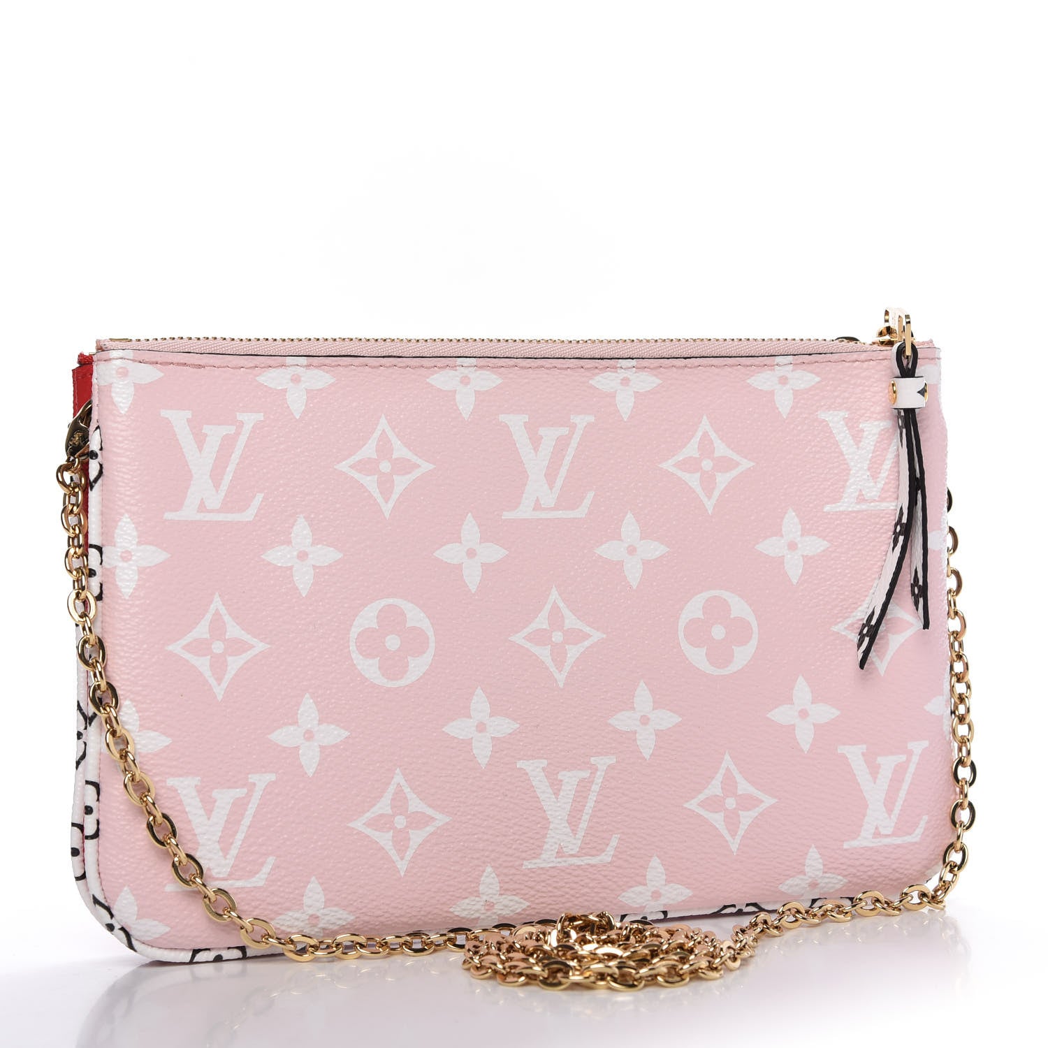 Louis Vuitton Monogram Giant Double Zip Pochette Rouge 3 of 10