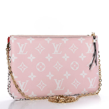 Louis Vuitton Monogram Giant Double Zip Pochette Rouge 3 of 10